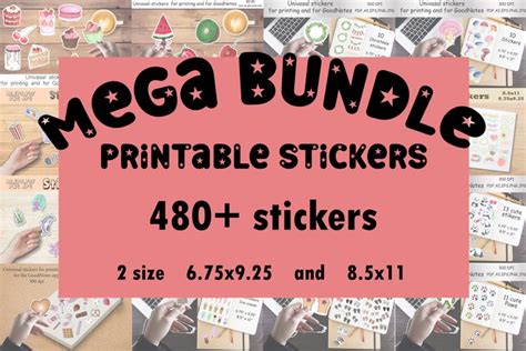 Stickers Mega Bundle PNG-480 Designs, Print And Cut Sticker