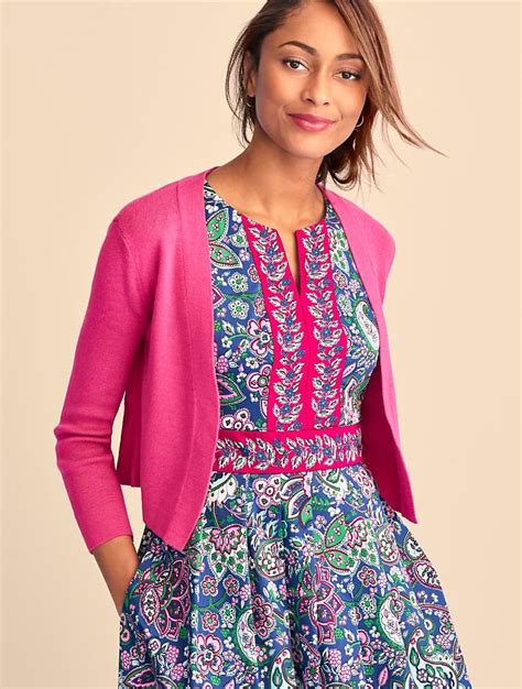 Three-Quarter-Sleeve Back Peplum Knit Shrug | Talbots - SB May 2018 ...