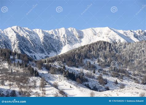 Winter in the Carpathian Mountains , Snow on the Mountains and Frost Landscape Stock Image ...