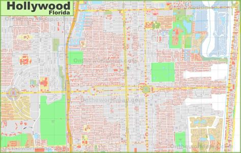 Large Detailed Map Of Hollywood (Florida) - Hollywood Beach Florida Map - Printable Maps