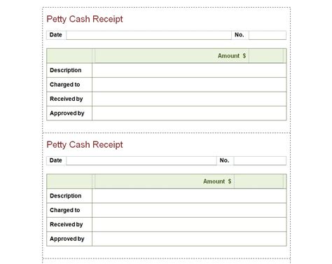 Petty Cash Receipt Template | Petty Cash Receipt