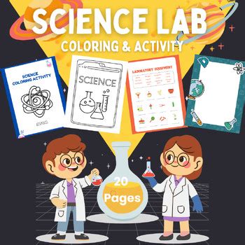 Science Lab Classroom Coloring, Activity, worksheets | Back to School