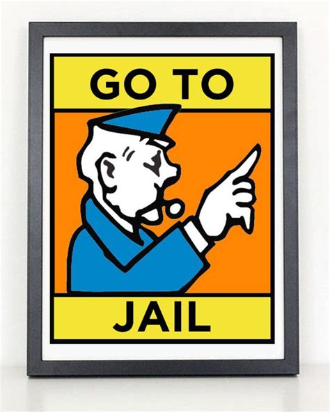 Monopoly Go To Jail Retro Board game print by ColiseumGraphics, $12.00 | Board games, Clip art ...