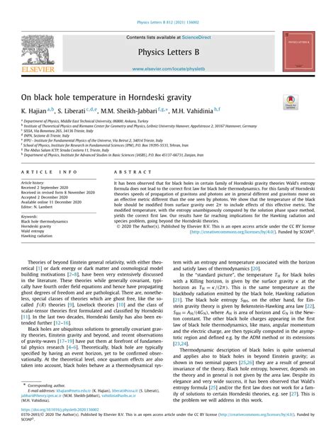 (PDF) On black hole temperature in Horndeski gravity