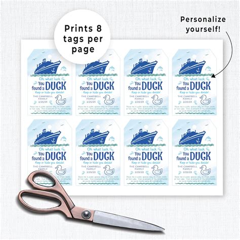 Editable Cruise Ship Duck Tags Printable Tags for Cruising - Etsy Canada