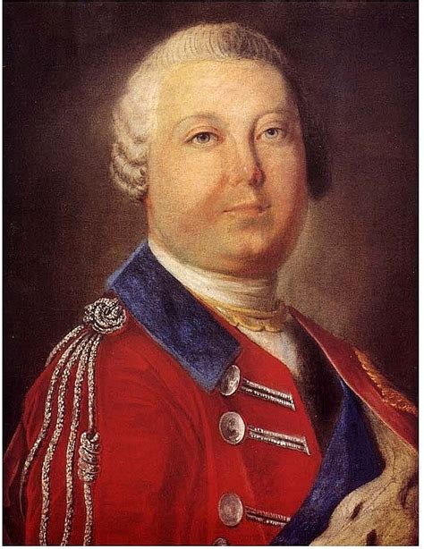 an old painting of a man in red and blue uniform with his hand on his chest