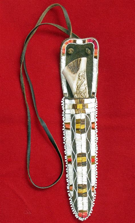 Knife sheath - Woodland - Quillwork Made by Romana Ziemann | Leather items, Native american ...