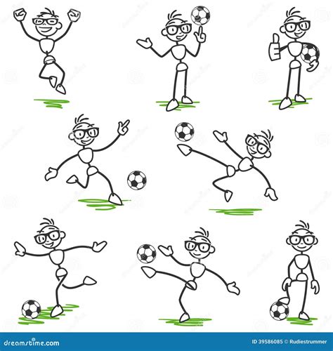 Stick Figure Stickman Soccer Football Player Stock Vector - Image: 39586085