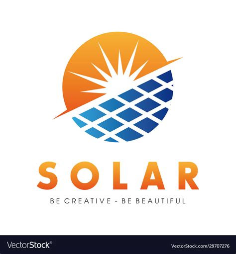 Solar energy logo Royalty Free Vector Image - VectorStock