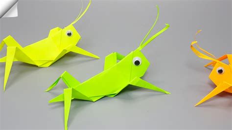 How to make paper grasshopper | Origami grasshopper easy - YouTube