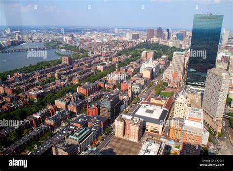 Boston Massachusetts,Prudential Center,Skywalk Observatory,aerial overhead view from above ...