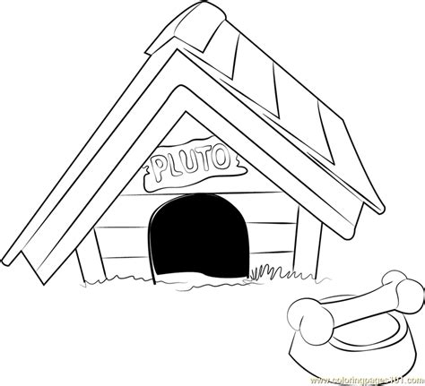 Pluto Dog House Coloring Page - Free Dog House Coloring Pages : ColoringPages101.com