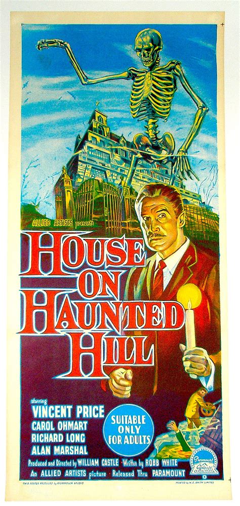 House On Haunted Hill (1959) via Australia B Movie, Movie Lover, Movie Art, Movie Posters ...