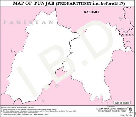 Practice Map of Punjab 1947 |Pack of 100 Maps | Small Size | Outline M