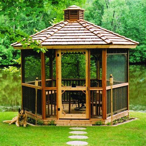 screened gazebo | Hexagon Cedar Gazebo Kit - 8ft - ID#:CSI-W86 ...