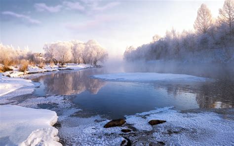 China Heilongjiang winter morning rime ice Preview | 10wallpaper.com