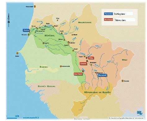 Geographical map of the Senegal River watershed; source: OMVS ...