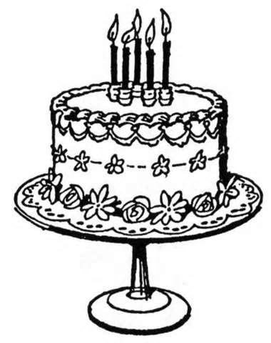 Free Birthday Cake Clip Art Black And White, Download Free Birthday ...