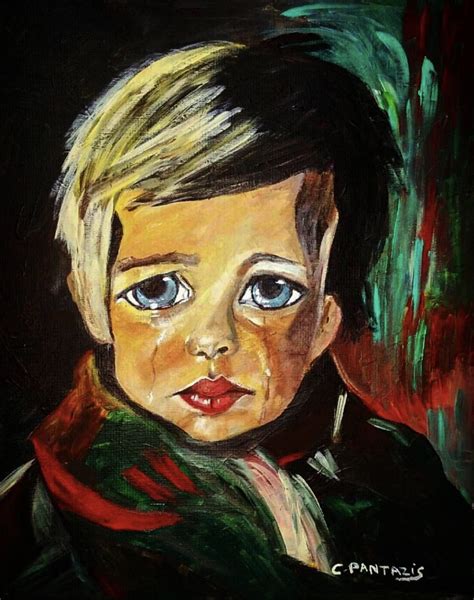 My version of The Crying Boy. 16x20 acrylics on canvas. All of my art ...