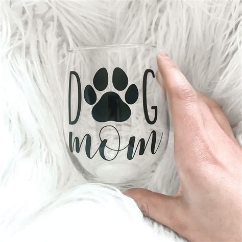 Dog Mom Wine Glass Dog Lover Dog Mom Gift Animal Lover - Etsy