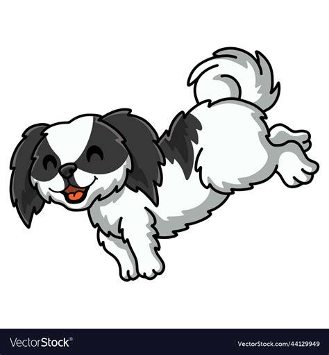 Cute japanese chin dog cartoon Royalty Free Vector Image