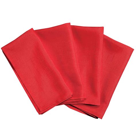 Solid Red Fabric Napkins, Set of 4 - Cloth Napkins - Miles Kimball