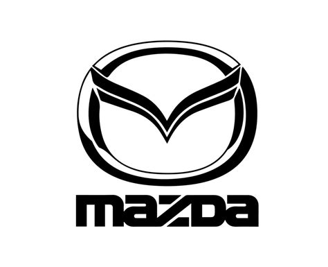 Mazda Logo Symbol Brand Car With Name Black Design Japan Automobile ...