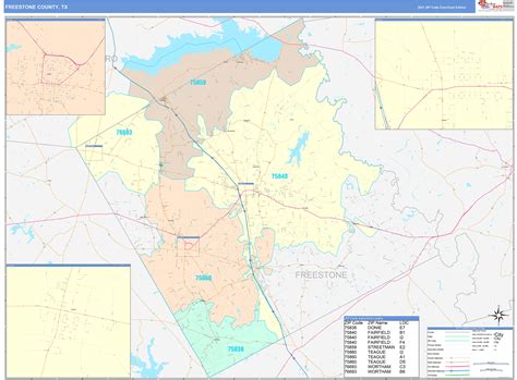 Freestone County, TX Wall Map Color Cast Style by MarketMAPS - MapSales.com