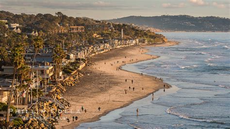 Del Mar beach and homes at sunset, California, #30490