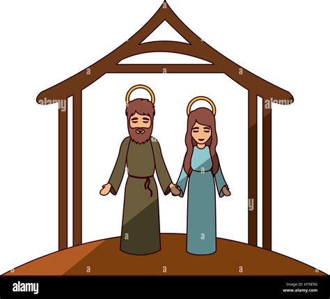 Mary joseph cartoon icon holy hi-res stock photography and images - Alamy