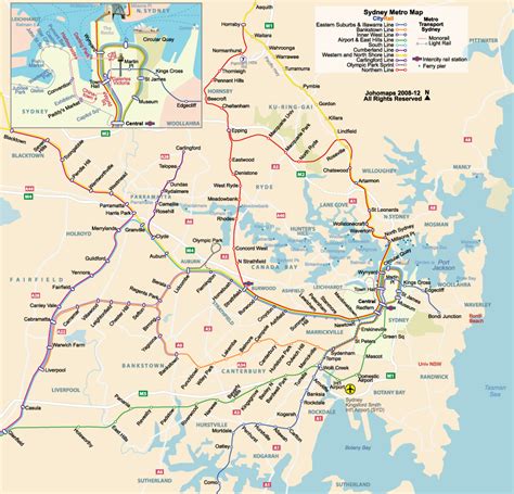 Metro Map of Sydney - JohoMaps