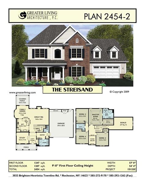 Plan 2454-2: THE STREISAND | Sims house design, New house plans, Family house plans