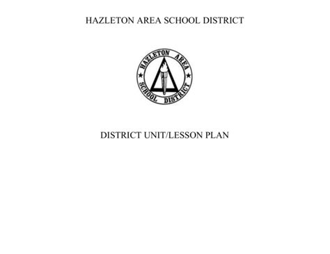 Unit Plan - Hazleton Area School District