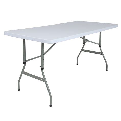 Flash Furniture 5-Foot Height Adjustable Granite White Plastic Folding Table - Walmart.com ...