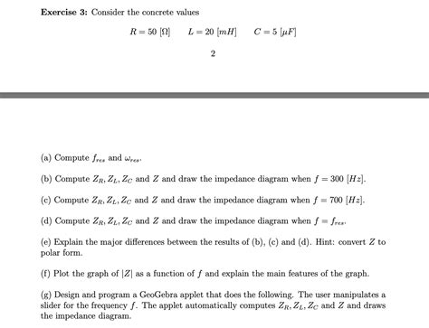 Solved 1 Series RLC circuit Consider the series RLC circuit | Chegg.com