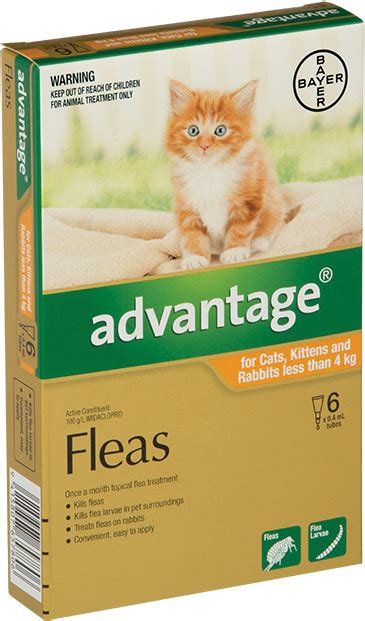 Advantage® Flea Treatment for Cats, Kittens and Rabbits less than 4kg ...