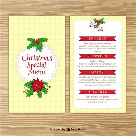 Free Vector | Christmas special menu