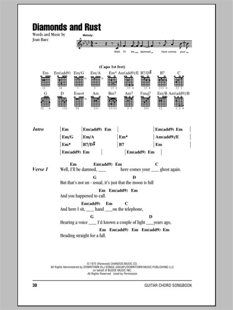 Diamonds and Rust by Joan Baez - Guitar Chords/Lyrics - Guitar Instructor