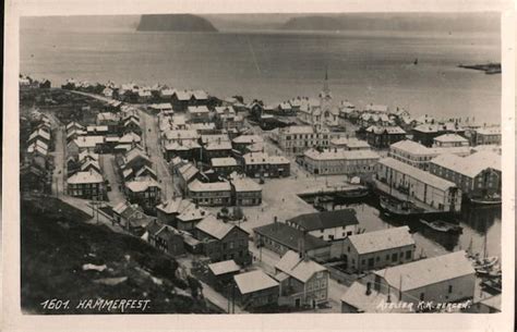 Aerial View Hammerfest, Norway Postcard