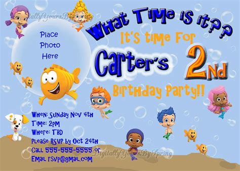 Customize this Bubble Guppies Birthday Invitation for your party needs! If you would like to ...