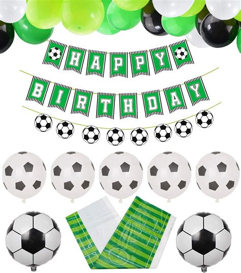 Amazon.com: Soccer Party Supplies Soccer Happy Birthday Banners and 47 Pcs Soccer Theme Balloons ...