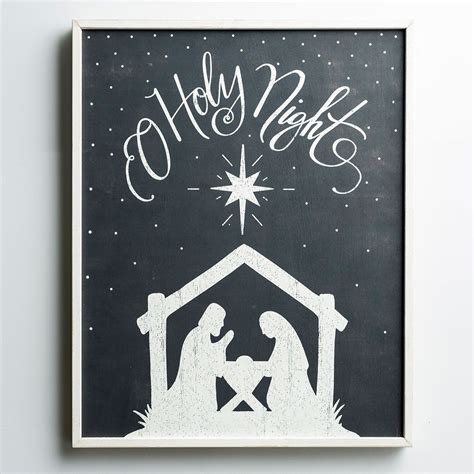 O Holy Night - Nativity Framed Wall Art | Nativity silhouette, Christmas chalkboard art ...