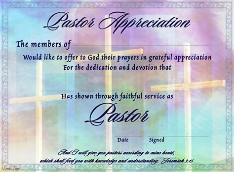 Free Printable Pastor Appreciation Certificates - Printable Templates