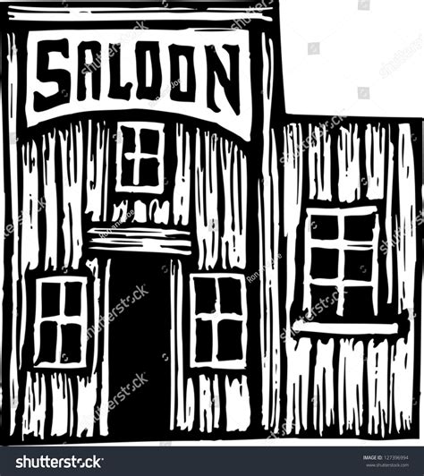 Black White Vector Illustration Saloon Stock Vector (Royalty Free) 127396994