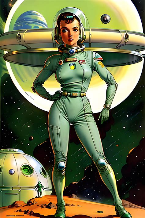 Retro Sci-fi Print Classic Norman Rockwell Sci-fi Woman Sci-fi - Etsy
