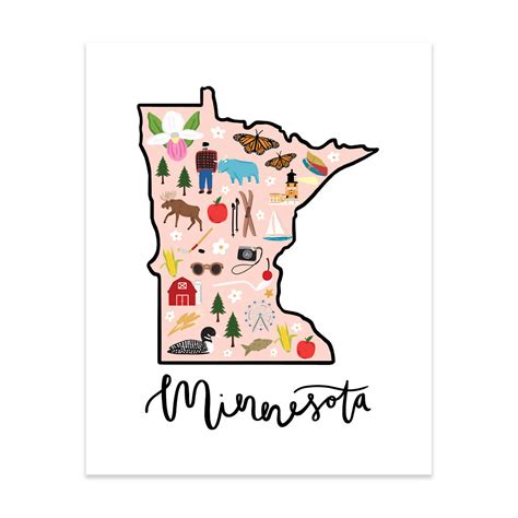 State Art Prints - Minnesota– Bloomwolf Studio