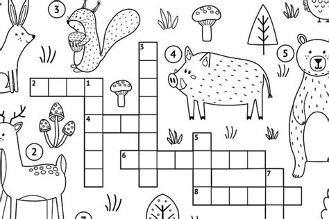 Crossword Puzzles for Kids: Fun & Free Printable Crossword Puzzle Coloring Page Activities for ...