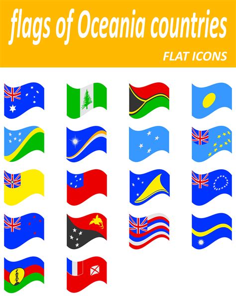 flags of oceania countries flat icons vector illustration 516208 Vector Art at Vecteezy