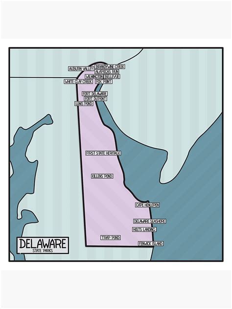 "Delaware State Parks Map" Sticker for Sale by FinlayMcNevin | Redbubble