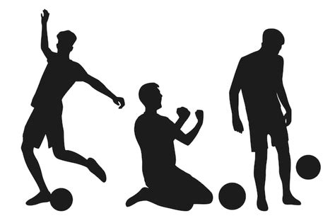 Free Vector | Flat design soccer player silhouette illustration